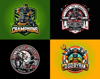 Mascot logo maker for small businesses, graphic designer, logo template, brand identity, logo creation, professional logo designer