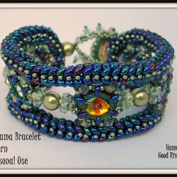 Bead Pattern - Deco Drama - Herringbone Ndebele Bracelet Tutorial Instructions -by Hannah Rosner Designs - intermediate level beading design