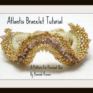 Bead Pattern Tutorial Atlantis Beaded Bracelet peyote stitch instructions by Hannah Rosner Designs intermediate level image 6