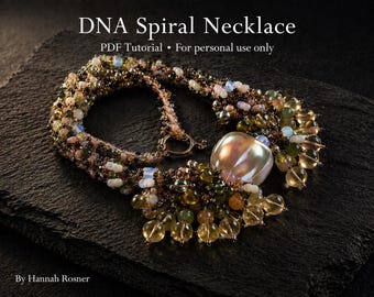 Zelfstudie: DNA-spiraalketting met kralen: patroon met rocaille en franje (pdf)