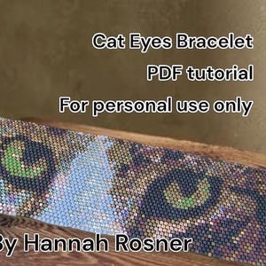Bead Pattern Cat Eyes Beaded Bracelet peyote stitch intermediate level tutorial instructions - Hannah Rosner Designs