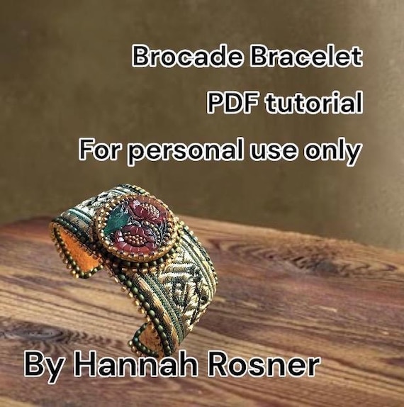 Steampunk Brocade Beaded Bracelet Tutorial: Bead Embroidery Pattern (PDF)