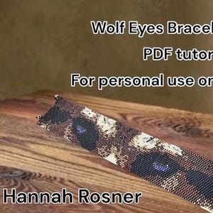 Kraalpatroon Wolf Eyes-kralenarmband peyote stitch of weefgetouw tussentijdse tutorial instructies door Hannah Rosner Designs