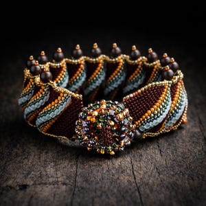 Tutorial e instrucciones para la creación de una pulsera con cuentas estilo peyote "Royal Ruffles" - Nivel avanzado de bisutería, por Hannah Rosner Designs. imagen 8