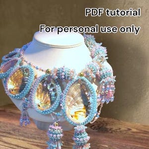 Statement Peyote Perlenkette Perlenhalskette Peyote-Stich Anleitung Mermaid's Abalone Perlen-Kragen für Fortgeschrittene - Hannah Rosner Design