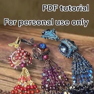 Bead Tutorial Arabian Nights advanced level peyote stitch Pendant Seed Bead pattern instructions by Hannah Rosner Designs