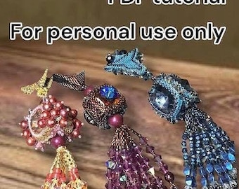Kralentutorial Arabian Nights peyote-steek gevorderd niveau hanger rocaillepatroon instructies door Hannah Rosner Designs