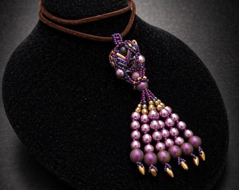 Beaded Tassel Pendant Necklace: Czech Glass & Japanese Seed Beads