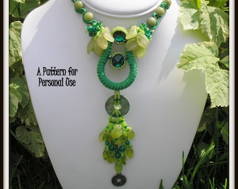 Beading Pattern - If Money Grew On Trees Necklace - Seed Bead Peyote Stitch & Soutache Tutorial Only - by Hannah Rosner