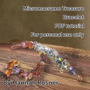 Micromacrame Treasure Bracelet Tutorial: Beading & Knotting (PDF Pattern)