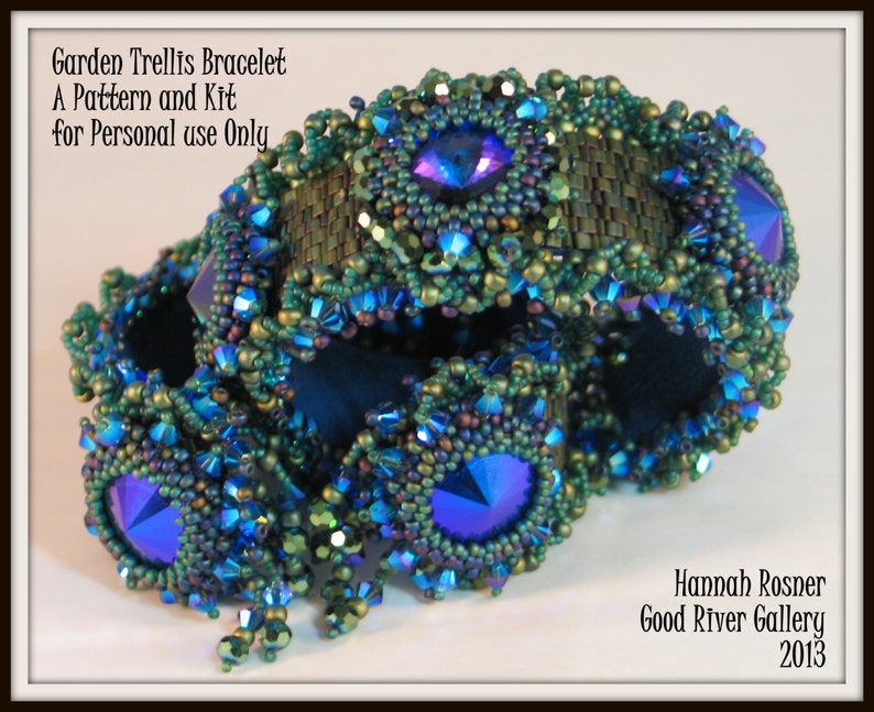 Bead Tutorial Garden Trellis Beaded Bracelet peyote stitch pattern instructions by Hannah Rosner Designs - intermediate level beading design 