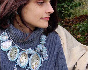 Beaded Statement Necklace Peyote Stitch 
