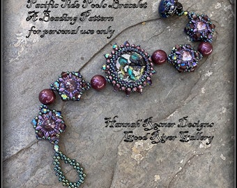 Bead Tutorial - Pacific Tide Pools Bracelet Tutorial - Seed Bead Czech Glass Intermediate Beaded pattern instructions Hannah Rosner