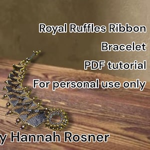 Tutorial e instrucciones para la creación de una pulsera con cuentas estilo peyote "Royal Ruffles" - Nivel avanzado de bisutería, por Hannah Rosner Designs. imagen 2