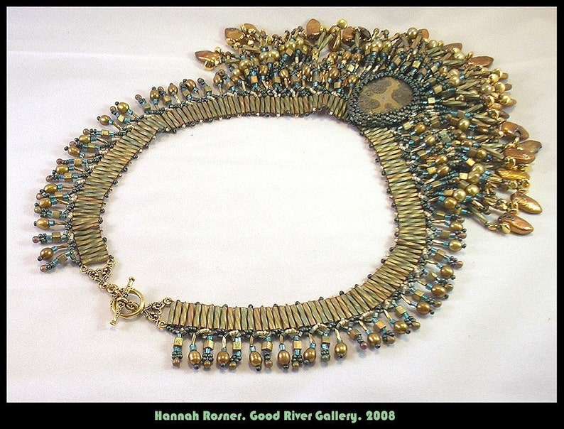 Bead Tutorial Egyptian Queen Seed Bead Wide Collar Necklace Etsy