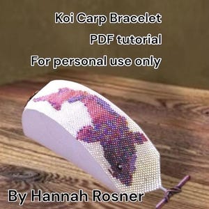 Kralenpatroon - Koi-karpervis kralenarmband - gemiddeld niveau TUTORIAL INSTRUCTIES voor peyote-steek of weefgetouw - Hannah Rosner