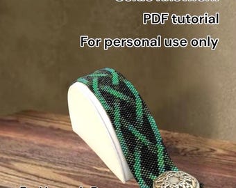Bead Pattern Celtic Knotwork Beaded Bracelet tutorial instructions - Peyote Stitch Seed Beading - DIY jewelry by Hannah Rosner Designs