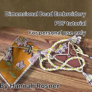 Patrón de bordado de cuentas 3D: Tutorial para funda de celular/tijeras (PDF)