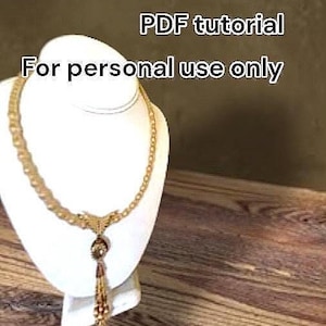 NEW Beading Pattern Lux Lurex Neccklace Peyote Stitch Beadwork TUTORIAL Instructions - Hannah Rosner Design Intermediate Level