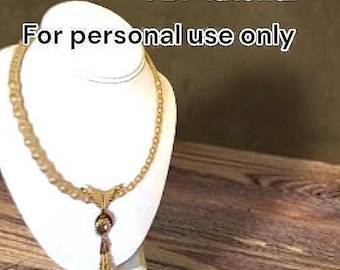 NEW Beading Pattern Lux Lurex Neccklace Peyote Stitch Beadwork TUTORIAL Instructions - Hannah Rosner Design Intermediate Level