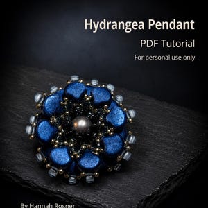 Tutorial para crear un colgante de hortensia: patrón con cuentas de semillas y vidrio checo (PDF)
