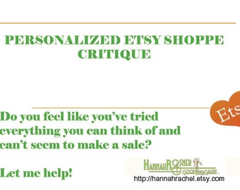 Etsy Shop Makeover & Personalized Analysis and Critique -  NEWLY UPDATED ebook PDF Tutorial - Hannah Rosner Designs