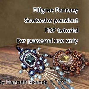 Soutache Filigree Pendant Pattern: Beading Tutorial (Digital Download)