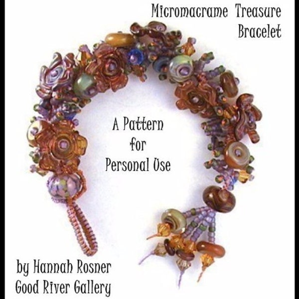 Easy Beading tutorial Micromacrame Treasure Bracelet instructions pattern - knotting diy beginning level - by Hannah Rosner Designs