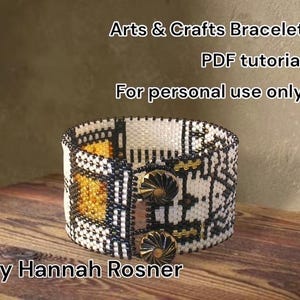 Kralenpatroon Ambachten Bewegingspatroon Kralenarmband Glas-in-loodraam Instructies voor peyote-steek of weefgetouwwerk