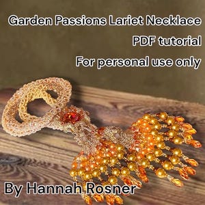 Beading Pattern Garden Passions Necklace Peyote Stitch & Netting Ruffled Beadwork  TUTORIAL Instructions - Hannah Rosner Design Intermediate