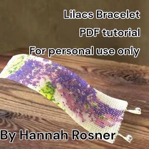 Kralenpatroon - seringen kralenarmband peyotesteek of weefgetouw intermediair TUTORIAL INSTRUCTIES door Hannah Rosner Designs afbeelding 1