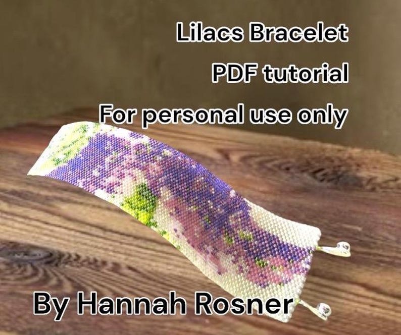 Kralenpatroon - seringen kralenarmband peyotesteek of weefgetouw intermediair TUTORIAL INSTRUCTIES door Hannah Rosner Designs afbeelding 1