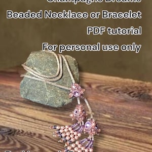 Peyote Stitch Perlenmuster - Champagne Dreams Jewel Anhänger Armband Halskette TUTORIAL Anleitung - Hannah Rosner Designs Intermediate Bild 1