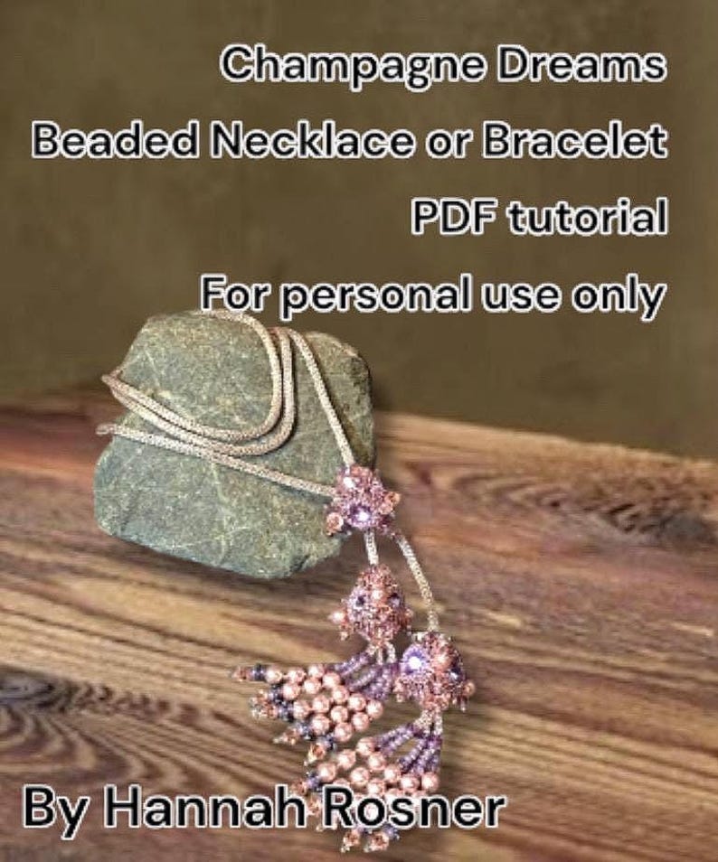 Peyote Stitch Perlenmuster - Champagne Dreams Jewel Anhänger Armband Halskette TUTORIAL Anleitung - Hannah Rosner Designs Intermediate Bild 1
