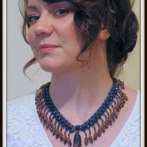 Beginning Beading Pattern Embellished Spiderweb Bracelet or Necklace Seed Bead tutorial instructions by Hannah Rosner