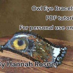 Kralenpatroon - Owl Eye-kralenarmband peyote-steek of weefgetouw tussenproduct TUTORIAL INSTRUCTIES - Toho-kralen - Hannah Rosner Designs