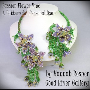 Istruzioni per il tutorial avanzato di Hannah Rosner Designs per collana di perline con motivo a fiore della passione e tralcio di peyote e ndebele. immagine 4
