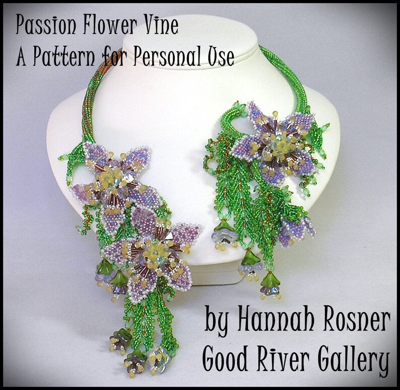 Bead Pattern Passion Flower Beaded Vine Necklace Advanced Etsy