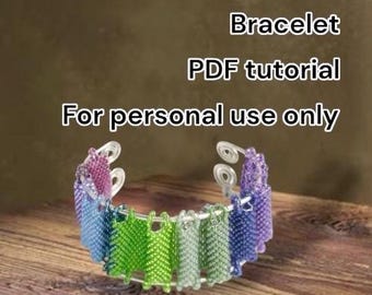 Beading Tutorial Beginning Peyote Stitch Bracelet - Japanese Screen Seed Bead Bracelet pattern instruction by Hannah Rosner Designs
