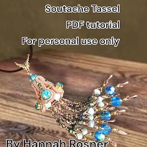 Bead Pattern Soutache Tassel or Necklace tutorial instructions - peyote stitch & embroidery beading - intermediate level - Hannah Rosner