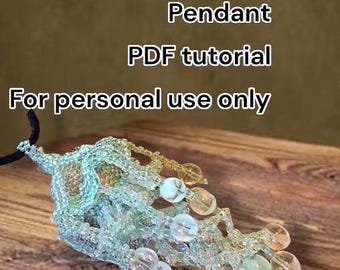 Jellyfish Pendant Beading Pattern - Glows in the Dark - Peyote Stitch Bead Woven intermediate tutorial instructions - Hannah Rosner Designs