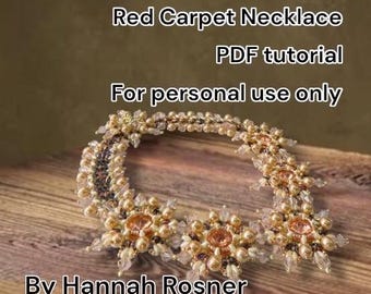Bead Pattern Tutorial Red Carpet Necklace-  Intermediate level beading instructions by Hannah Rosner