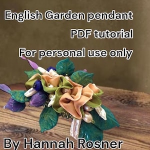 Beaded Lily of The Valley Pendant Pattern: Bead Embroidery & Wired Ribbon Tutorial (PDF)