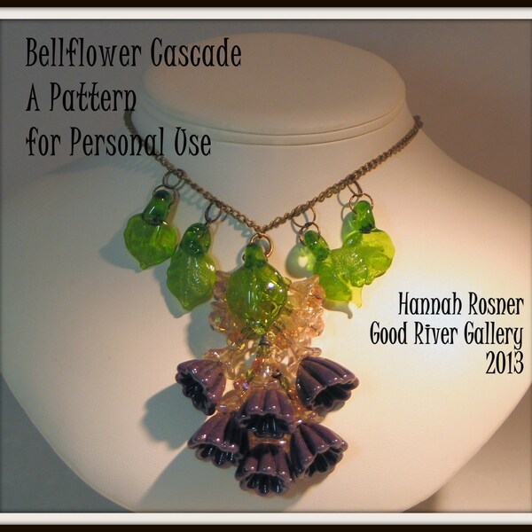 Easy Wire & Beading Pattern Bellflower Cascade Wirewrapped Pendant, tutorial instructions beginning wirewrapping project by Hannah Rosner