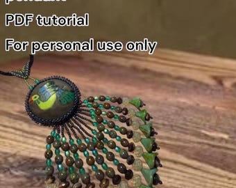 Bead Embroidery Pattern: Fringed Pendant (PDF Download)