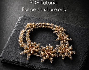 Bead Pattern Tutorial Red Carpet Necklace-  Intermediate level beading instructions by Hannah Rosner