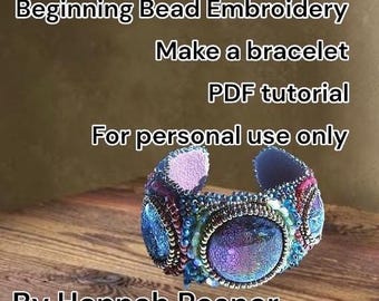 Tutorial per bracciale rigido con ricamo di perline: schema per perline (PDF)