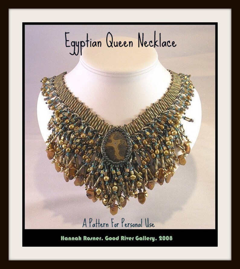 Bead Tutorial Egyptian Queen Seed Bead Wide Collar Necklace Etsy