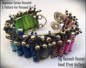 Beading Tutorial Beginning Peyote Stitch Bracelet - Japanese Screen Seed Bead Bracelet pattern instruction by Hannah Rosner Designs