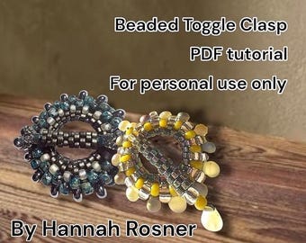 Kralentutorial Peyote-steek Rocailles schakelgesp tussenniveau instructies peyote-steekpatroon - Hannah Rosner Designs